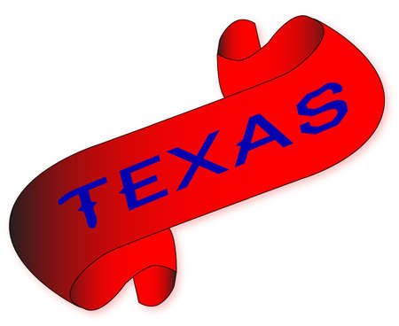 A parchment scroll with the words texas all over a white backgroundのイラスト素材