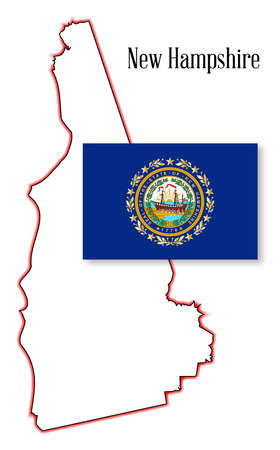 Outline map of the state of New Hampshireのイラスト素材