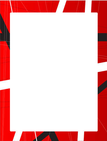 A red background with black and white criss cross items and large copy spaceのイラスト素材