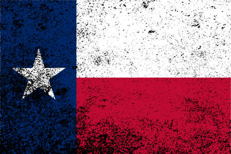 The flag of the USA state of TEXAS with grunge effectのイラスト素材