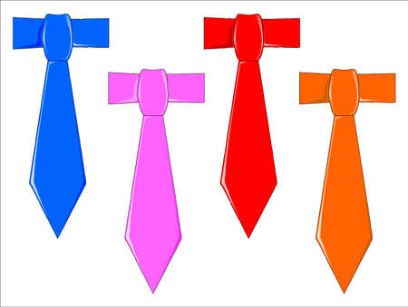 A collection of dads ties in a variety of coloursのイラスト素材