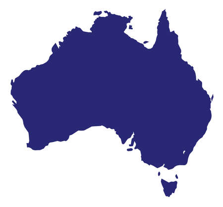 Silhouette map of Australia over a white backgroundのイラスト素材