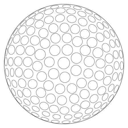 A golf ball line drawing isolated over a white backgroundのイラスト素材
