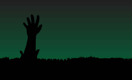 A hand breaking through the earth to escape being buriedのイラスト素材