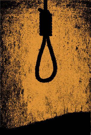 A dark sepia style image of a hangman noose knotのイラスト素材