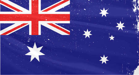The flag of Australia with slight grunge effectのイラスト素材