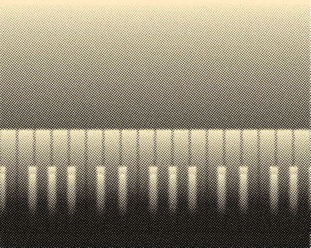Black and white piano keys with a half tone effect over sepia backgroundのイラスト素材