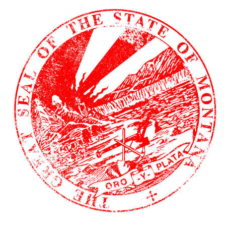 The State Seal of Montana rubber stamp on a white backgroundのイラスト素材