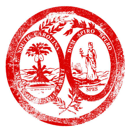 The State Seal of South Carolina rubber stamp on a white backgroundのイラスト素材