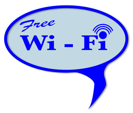 Wi Fi speech button over a white backgroundのイラスト素材