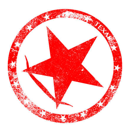 Texas rubber stamp in red ink on a white backgroundのイラスト素材