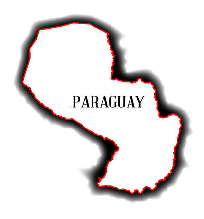 Outline bland map of the South American country of Paraguayのイラスト素材