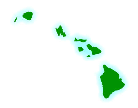 Outline map of the islands of Hawaii over a white backgroundのイラスト素材