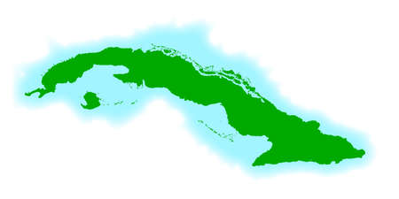 Outline blank map of the South American country of Cubaのイラスト素材