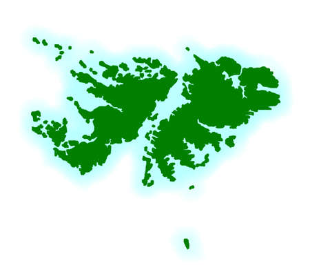 Outline blank map of the UK Falkland Islandsのイラスト素材