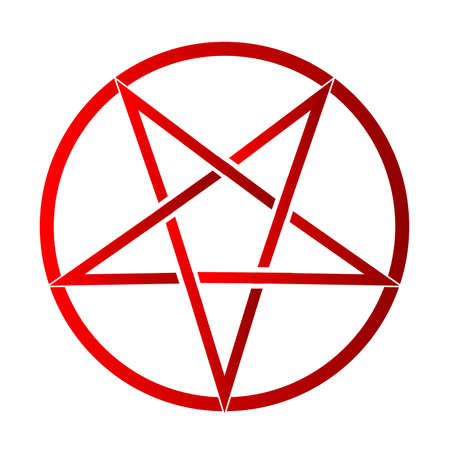 The five pointed pentagram over a white backgroundのイラスト素材