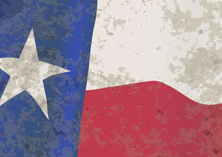 The flag of the USA state of TEXAS with grunge effectのイラスト素材