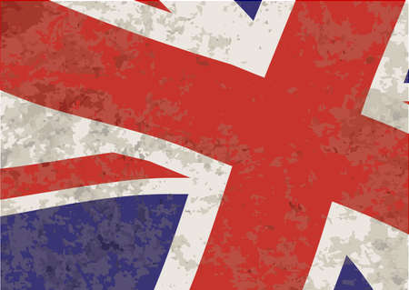 Union Jack Flag waving with grunge effectのイラスト素材