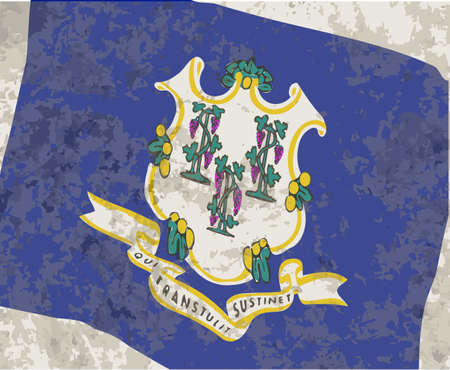 The flag of the USA state of Connecticut with grunge effectのイラスト素材