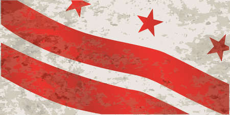 The Washington DC State Flag in red and white with grungeのイラスト素材