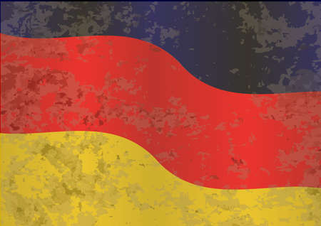 The flag of Germany in red black and gold with grunge effectのイラスト素材
