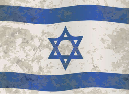 The flag of Israel in blue and white with the star of Davidのイラスト素材