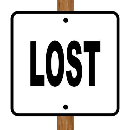 A Lost Square Sign over a white backgroundのイラスト素材