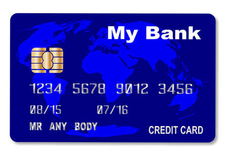 A credit card with map over a white backgroundのイラスト素材