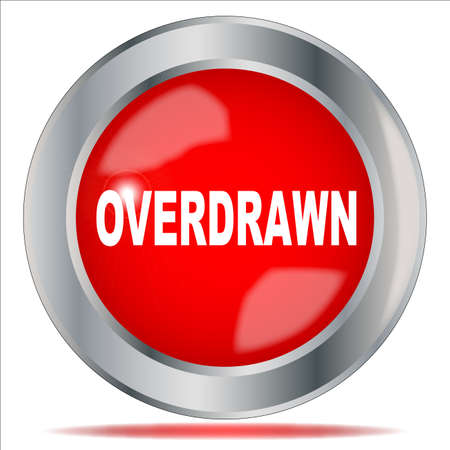 A large red overdrawn button over a white backgroundのイラスト素材