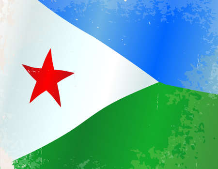 The flag of the African country of Djiboutiのイラスト素材