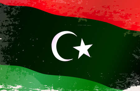 The flag of the African country of Libyaのイラスト素材