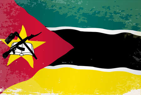 The flag of the African country of Mozambiqueのイラスト素材