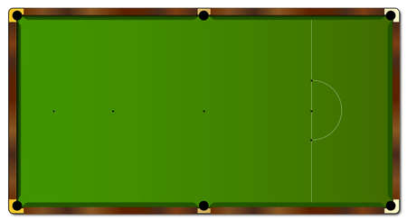 A typical full size snooker table layout and markingsのイラスト素材