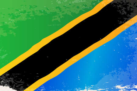 The flag of the African country Tanzaniaのイラスト素材