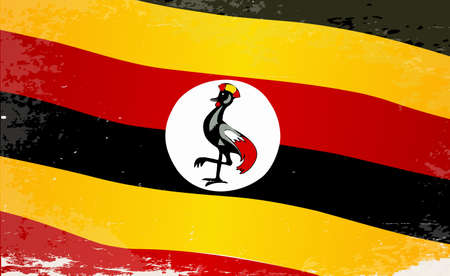 The flag of the African country Ugandaのイラスト素材