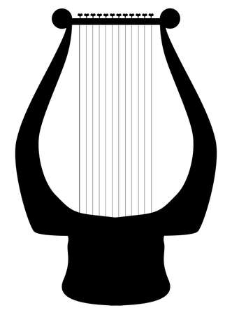 Silhouette of an ancient roman lyre musical instrumentのイラスト素材