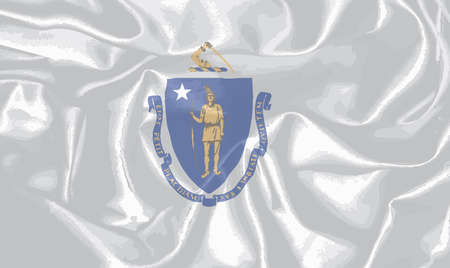 The flag of the US state of Massachusettsのイラスト素材