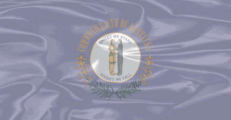 The State flagl of Kentucky on a silk backgroundのイラスト素材