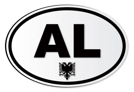 The AL plate attached to vehicles from Albania travelling abroadのイラスト素材