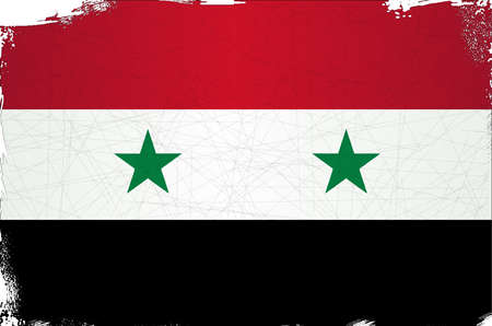 The flag of the country of Syriaのイラスト素材