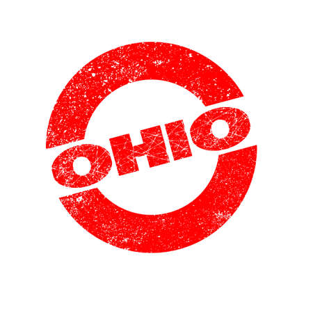 A rubber ink stamp with the text Ohioのイラスト素材