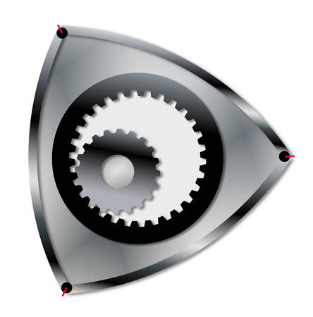 Rotary engine cam style piston over a white backgroundのイラスト素材