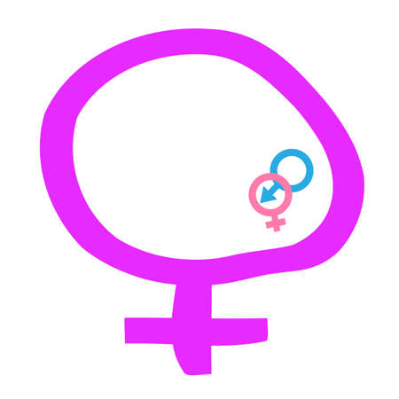 A female icon in pink with twins within the bumpのイラスト素材