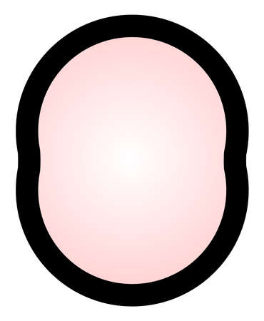 Profile of the rotary engine combustion chamber over a white backgroundのイラスト素材