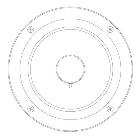 Outline drawing of a typical musical amplifier speakerのイラスト素材