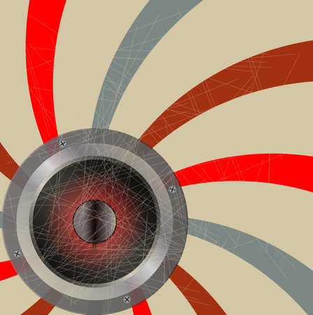 A pop art style background with grunge effect and guitar speakerのイラスト素材