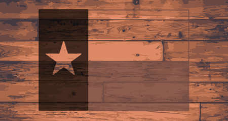 Texas State Flag branded onto wooden planksのイラスト素材