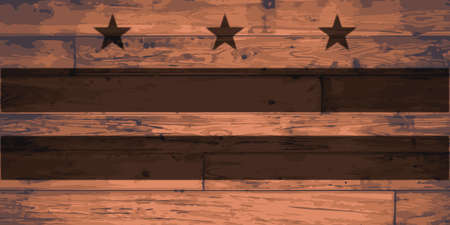 Washington D.C. Flag branded onto wooden planksのイラスト素材
