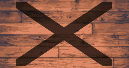 Alabama State Flag branded onto wooden planks
