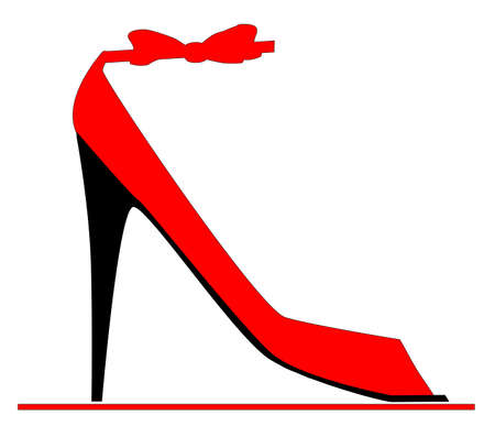 Stiletto high heel Fashion Shoe over a white backgroundのイラスト素材